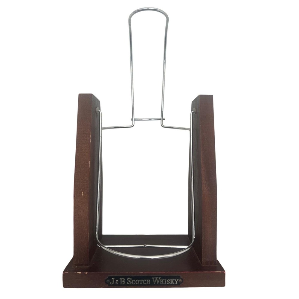Vintage J&B Scotch Whisky 1 Gallon Wooden Swing Display Bar Stand-No Bottle